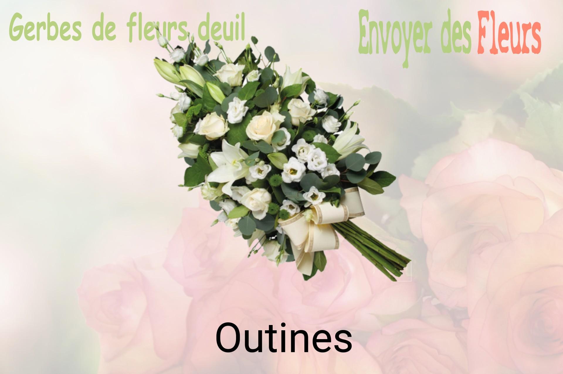 Gerbe de fleurs de deuil livrée à Outines